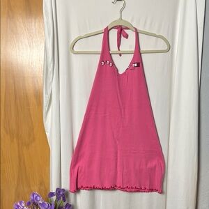 Tommy Jeans Tommy Girl Y2K Pink Halter Top Size Large